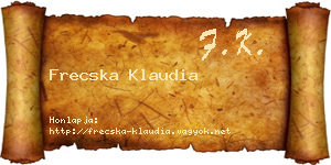 Frecska Klaudia névjegykártya