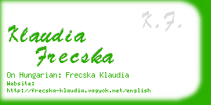 klaudia frecska business card